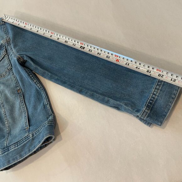 ~ Crewcuts 12 Kid's Jean Jacket Unisex Blue Buttons Girls Boys Stretch Denim - Picture 6 of 14